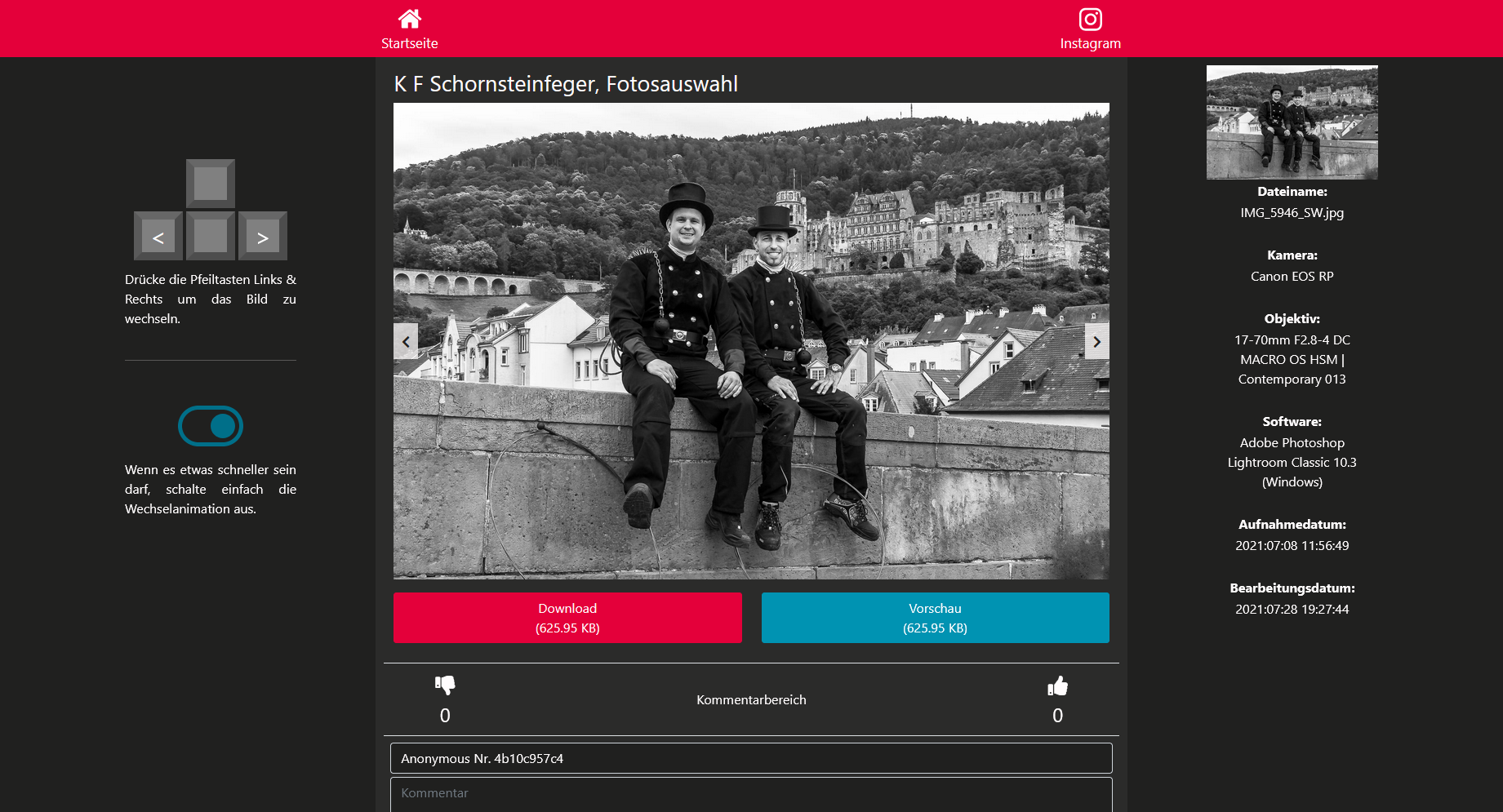 Share Service Detailansicht